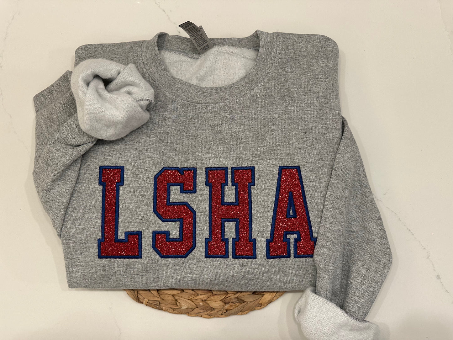 LSHA Red Glitter Sweatshirt (Adult + Youth sizes)