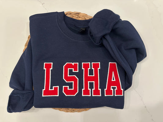 LSHA Red lettering Sweatshirt (Adult + Youth sizes)