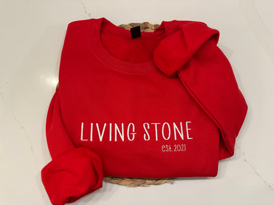 Living Stone Red Sweatshirt (Adult + Youth sizes)