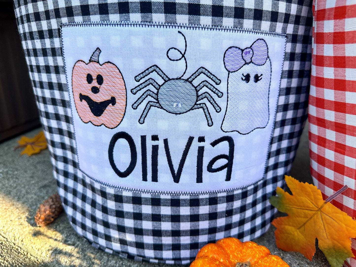 Embroidered Halloween Baskets