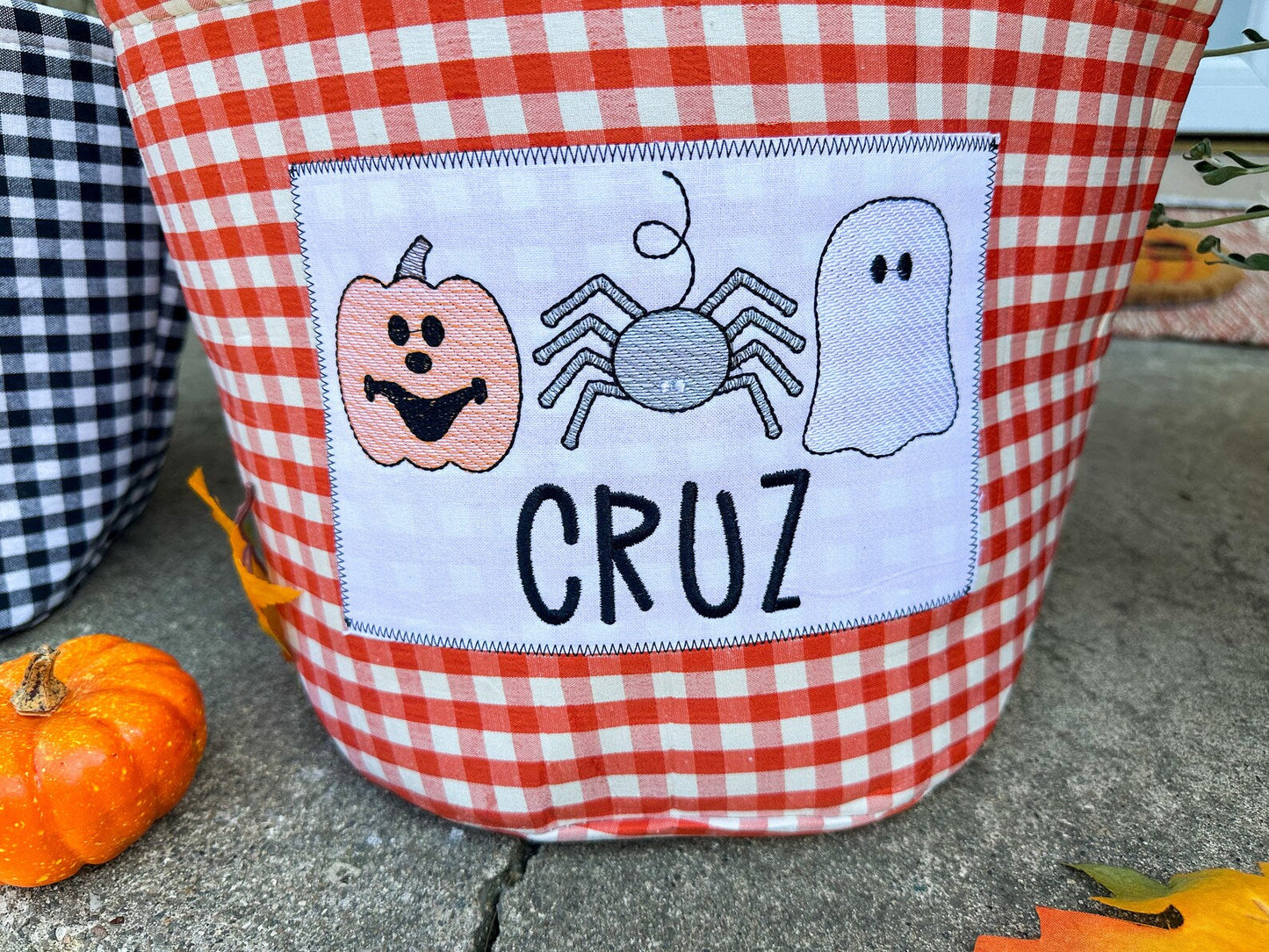 Embroidered Halloween Baskets