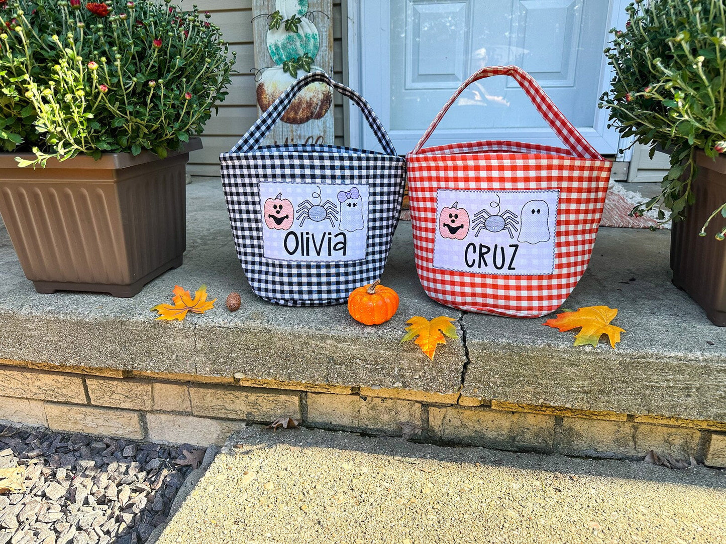 Embroidered Halloween Baskets